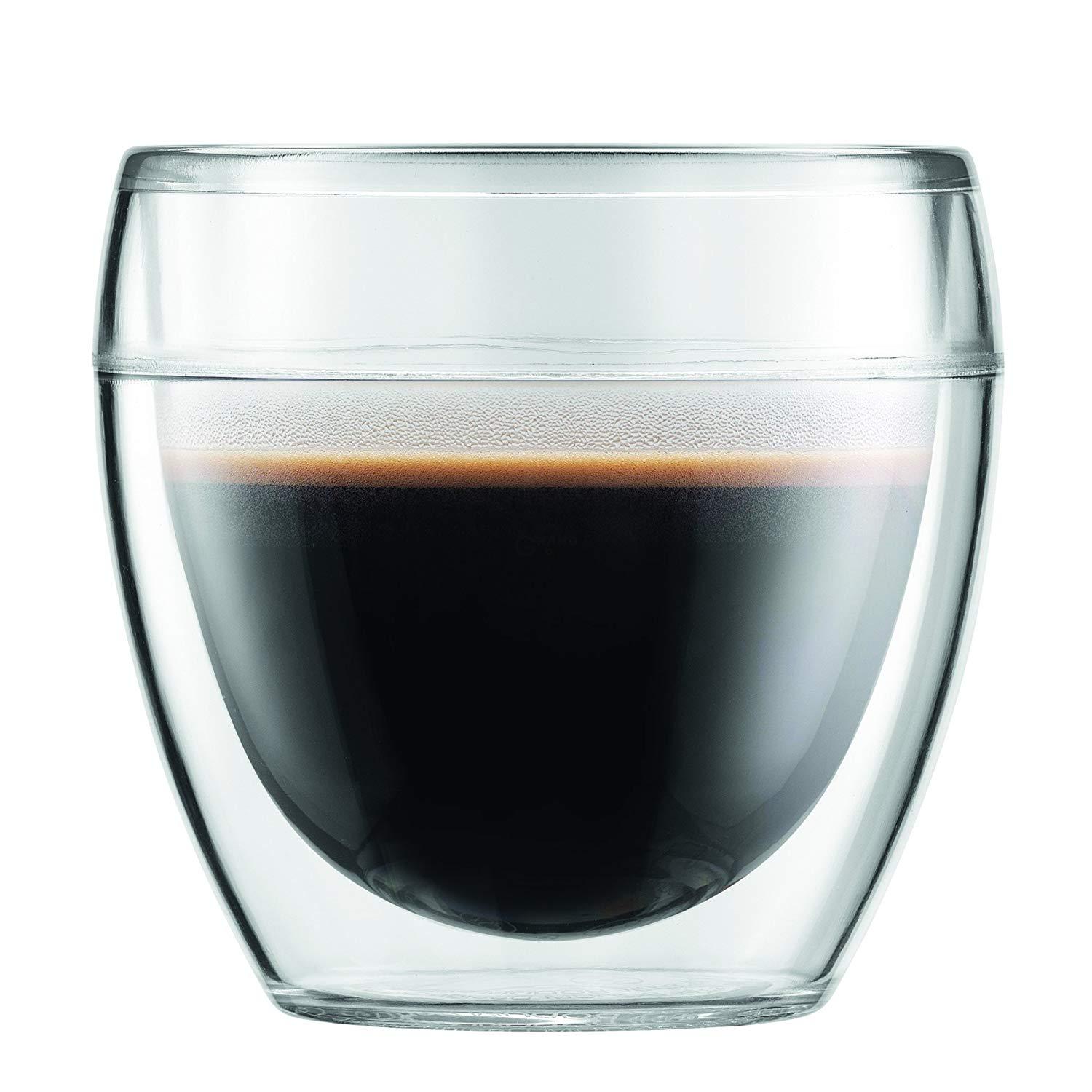 Bodum Набор стаканов с двойными стенками, 0,09 л, 2 предмета, Pavina | https://grandposuda.com.ua