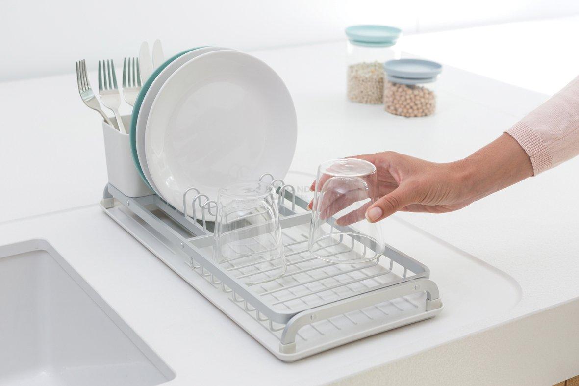 Brabantia Сушарка для посуду 12,5х20х46,3 см світло-сіра | https://grandposuda.com.ua