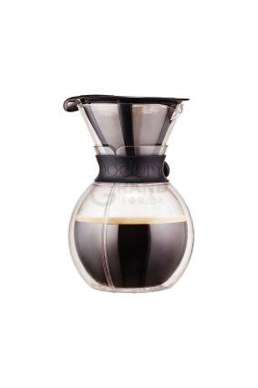 Bodum Кавник з подвійними стінками чорний, 1 л, Pour Over | https://grandposuda.com.ua