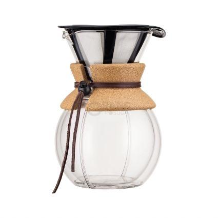 Bodum Кофейник с двойными стенками белый, 1 л, Pour Over | https://grandposuda.com.ua