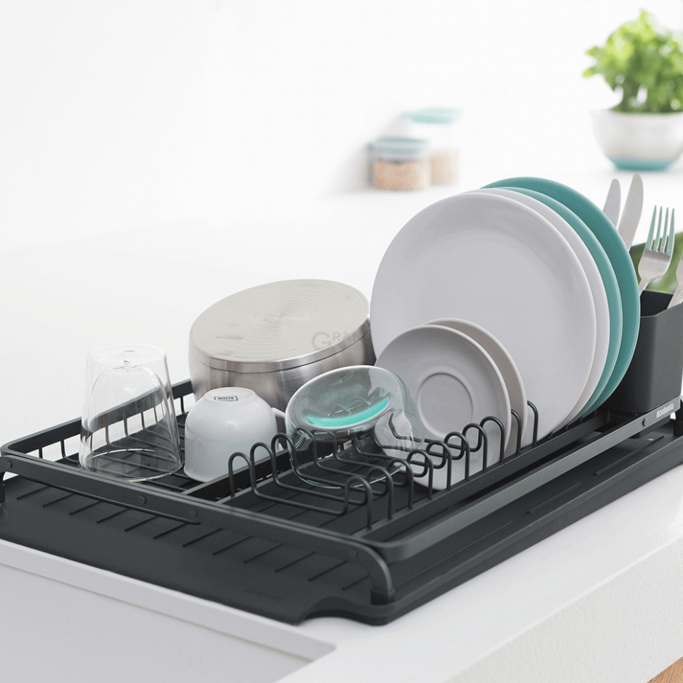 Brabantia Сушарка для посуду темно-сіра 13х38,5х50 см | https://grandposuda.com.ua