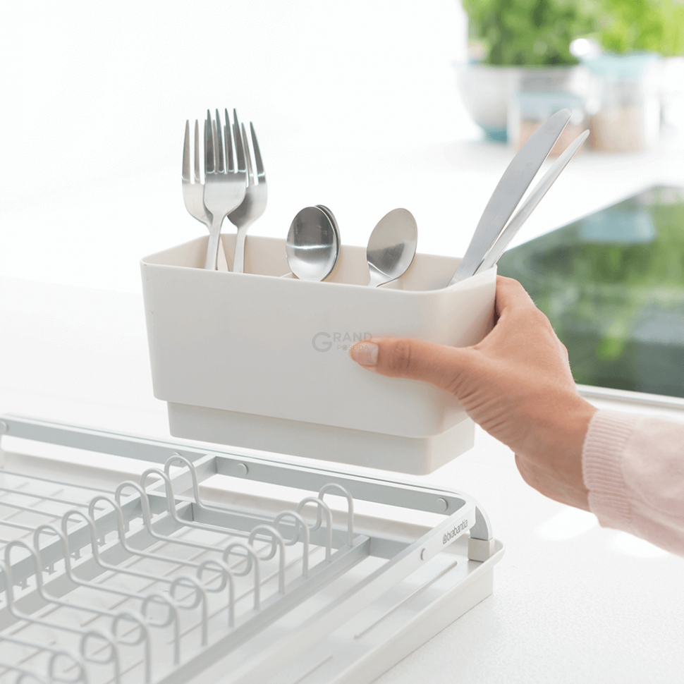 Brabantia Сушилка для посуды светло-серая 13х38,5х50 см | https://grandposuda.com.ua