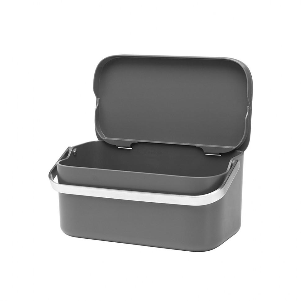 Brabantia Контейнер для пищевых отходов 10,7х22,1х12,7см темно-серый Sink side | https://grandposuda.com.ua