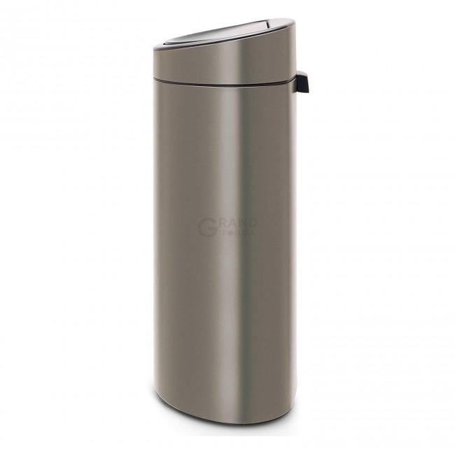 Brabantia Двосекційний сміттєвий бак 10 і 23 л платиновий Touch Bin | https://grandposuda.com.ua