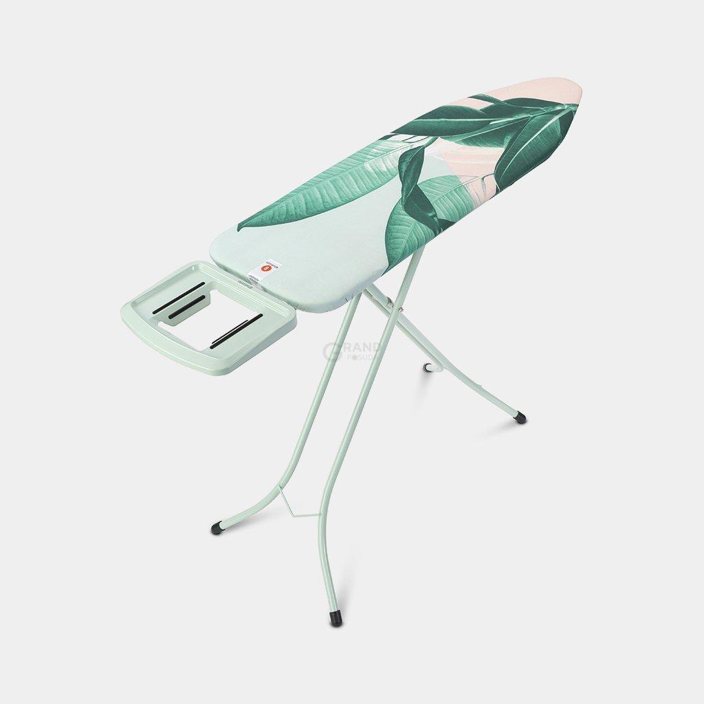 Brabantia Доска со стационарной подставкой для парового утюга 124 x 38 см (B) Tropical Leaves | https://grandposuda.com.ua