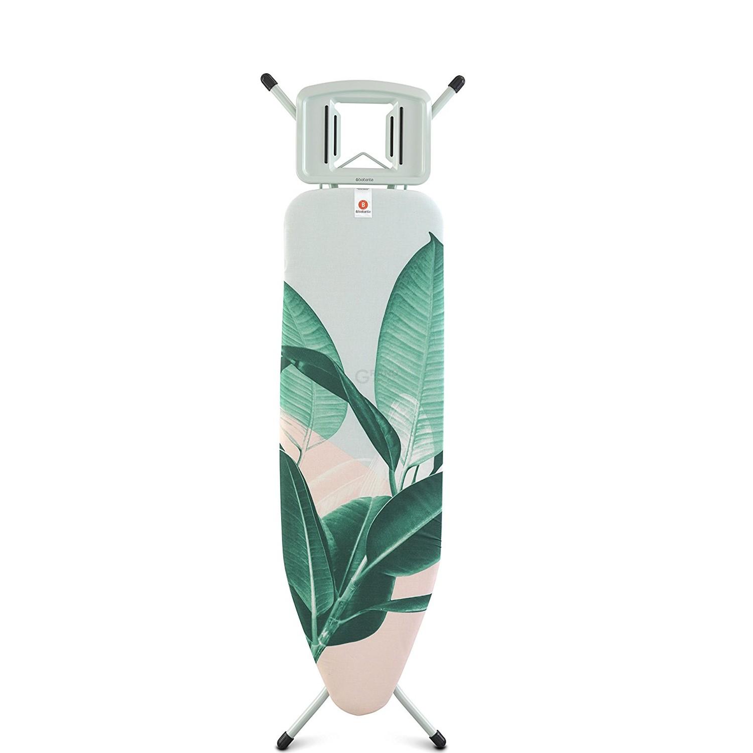 Brabantia Доска со стационарной подставкой для парового утюга 124 x 38 см (B) Tropical Leaves | https://grandposuda.com.ua