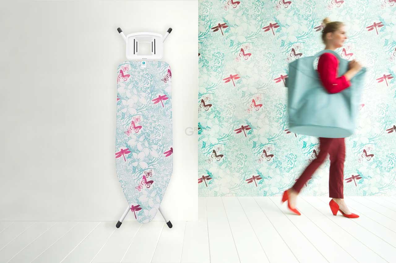 Brabantia Доска со стационарной подставкой для парового утюга 124 x 45 см (С) Botanical | https://grandposuda.com.ua