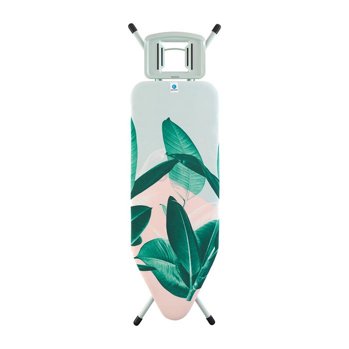 Brabantia Доска со стационарной подставкой для парового утюга 124 x 45 см (С) Tropical Leaves | https://grandposuda.com.ua