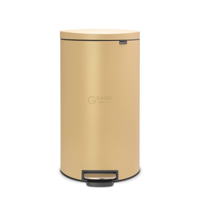 Brabantia Сміттєвий бак з педаллю 30 л, безшумний мінерально-золотий Flatback + Brabantia Сміттєвий бак з педаллю 30 л, безшумний мінерально-золотий Flatback + | https://grandposuda.com.ua