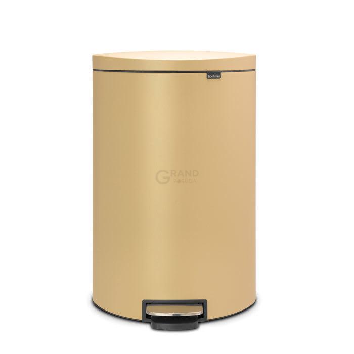 Brabantia Сміттєвий бак з педаллю 40 л, безшумний мінерально-золотий Flatback + Brabantia Сміттєвий бак з педаллю 40 л, безшумний мінерально-золотий Flatback + | https://grandposuda.com.ua