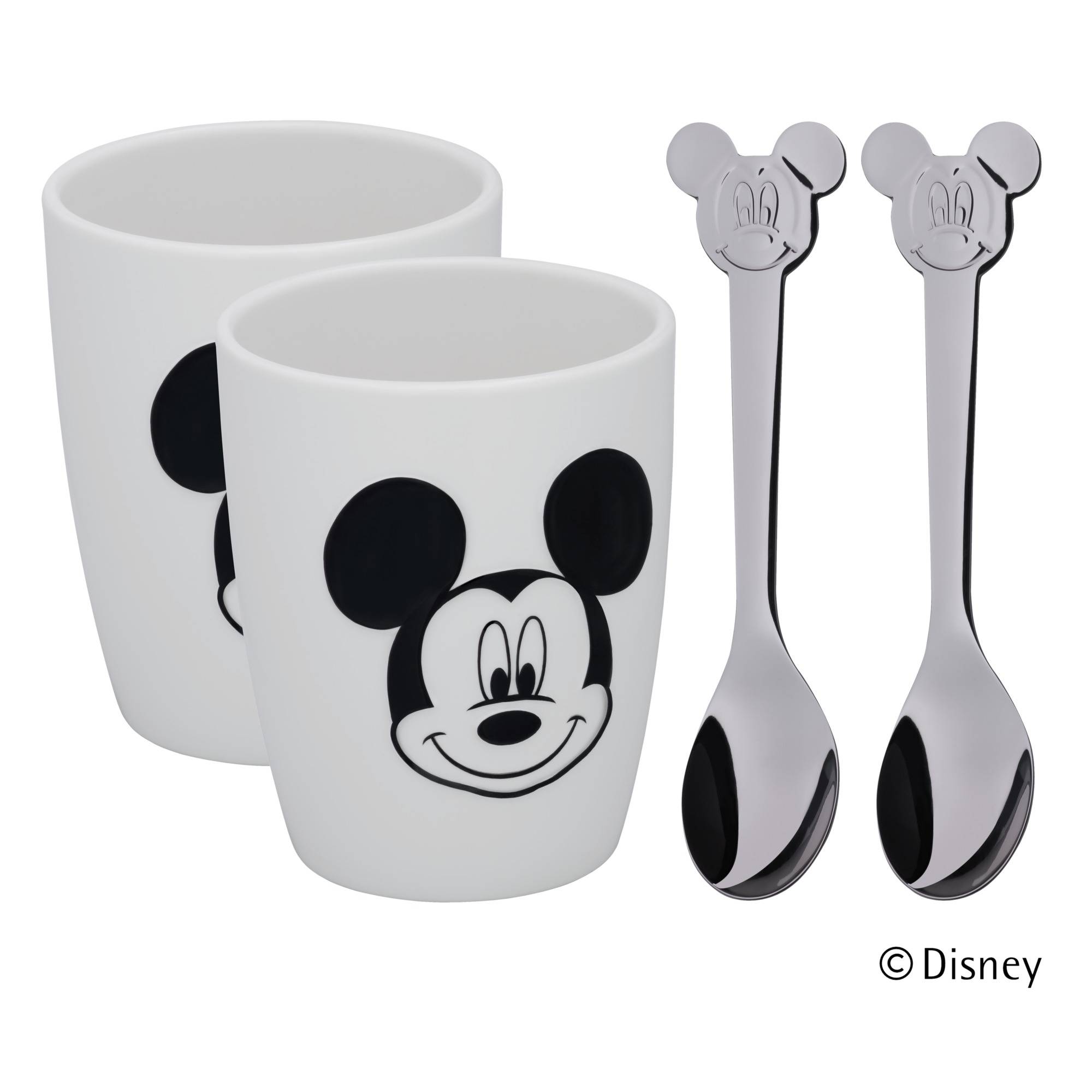 WMF Набор детских кружек и ложек, 4 предмета, Mickey Mouse | https://grandposuda.com.ua