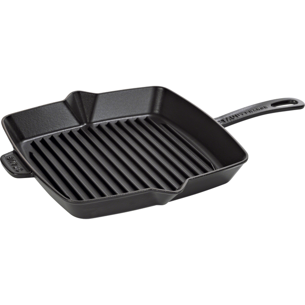 Staub Сковорода гриль квадратная 30 см Black | https://grandposuda.com.ua