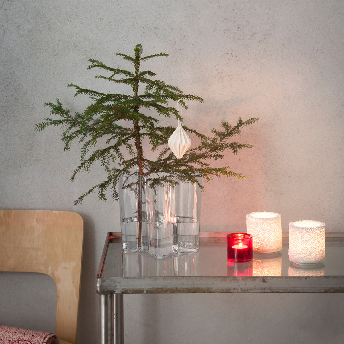 Iittala Підсвічник 12,5х11х11х11 см білий Fire | https://grandposuda.com.ua