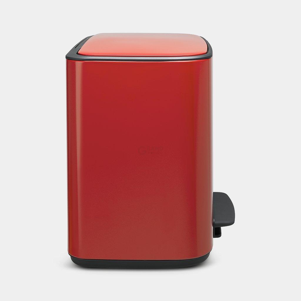 Brabantia Мусорный бак с педалью 3х11 л красный трехсекционный Pedal Bin Bo | https://grandposuda.com.ua