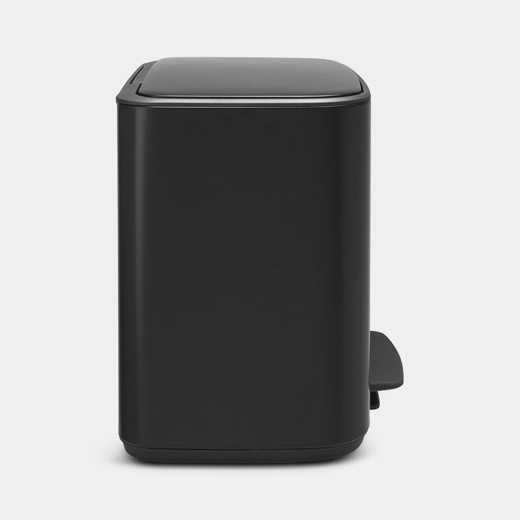 Brabantia Сміттєвий бак з педаллю 11 + 23 л чорний матовий двосекційний Pedal Bin Bo | https://grandposuda.com.ua