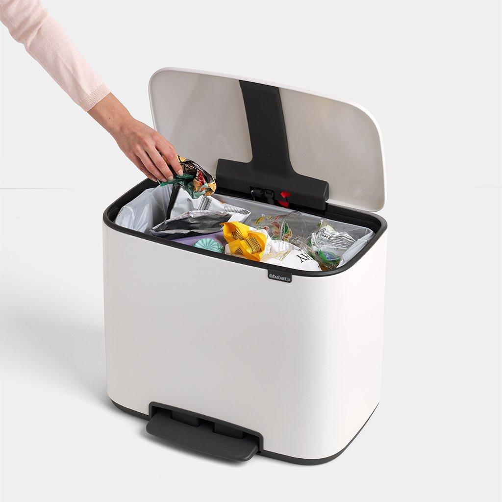 Brabantia Мусорный бак с педалью, 36 л белый Pedal Bin Bo | https://grandposuda.com.ua
