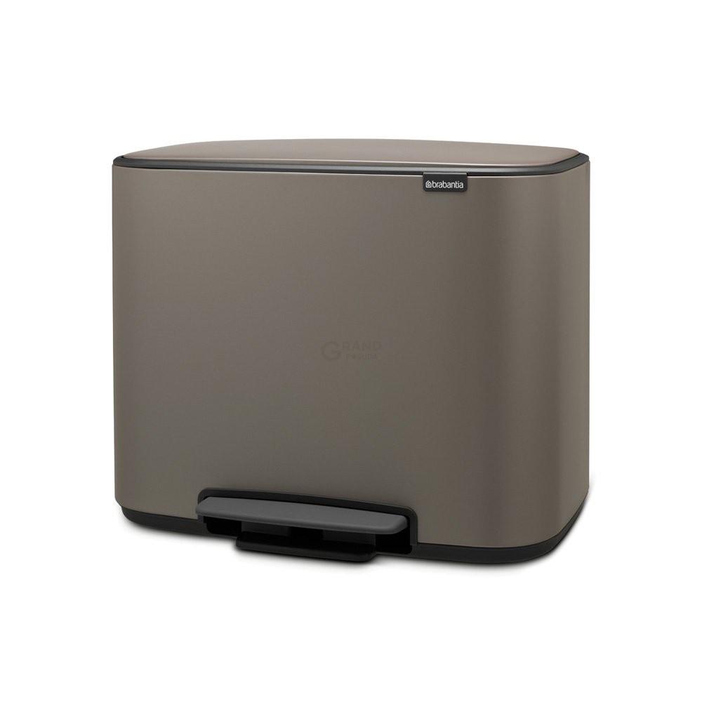 Brabantia Сміттєвий бак з педаллю, 36 л платиновий Pedal Bin Bo | https://grandposuda.com.ua