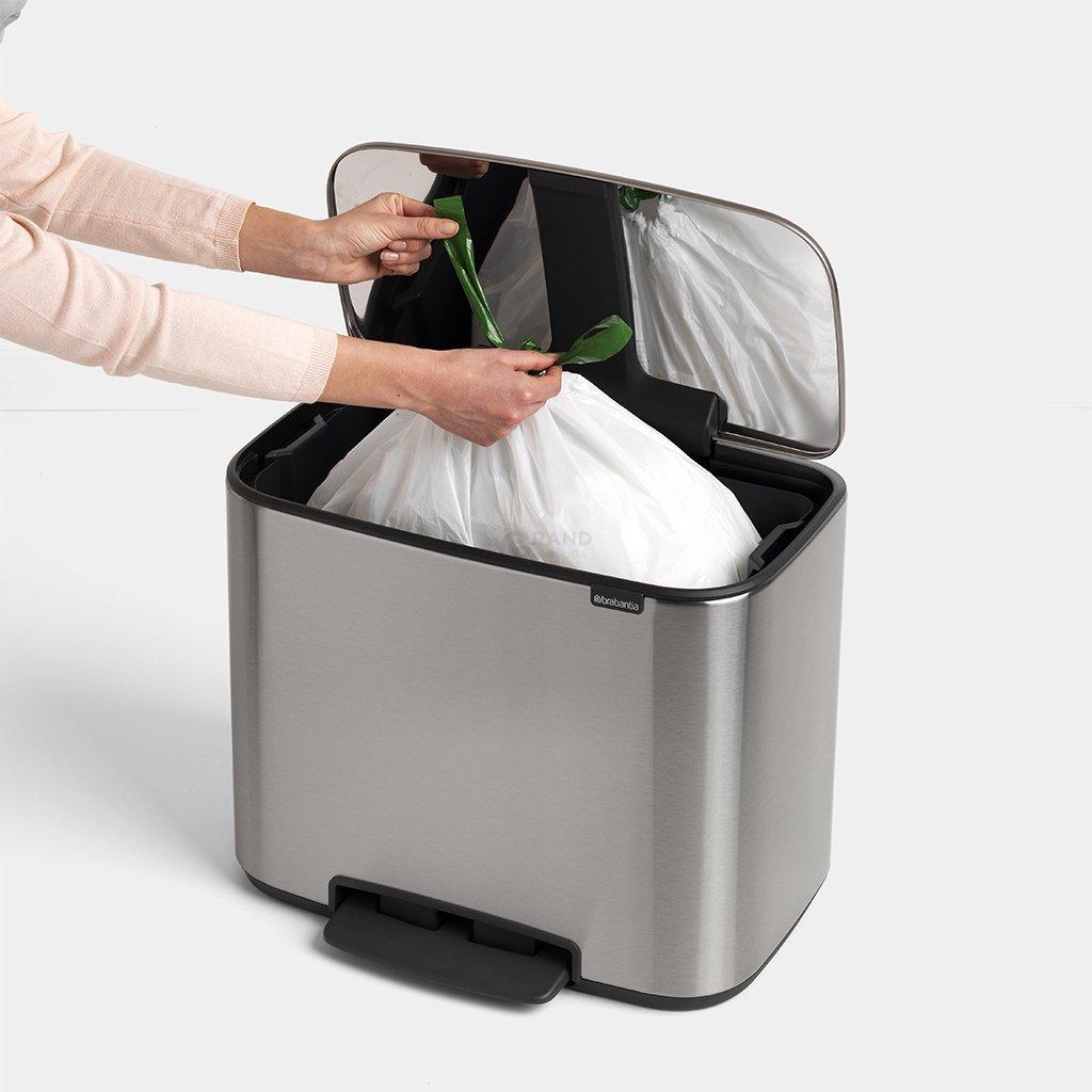 Brabantia Мусорный бак с педалью, 36 л стальной матовый Pedal Bin Bo | https://grandposuda.com.ua