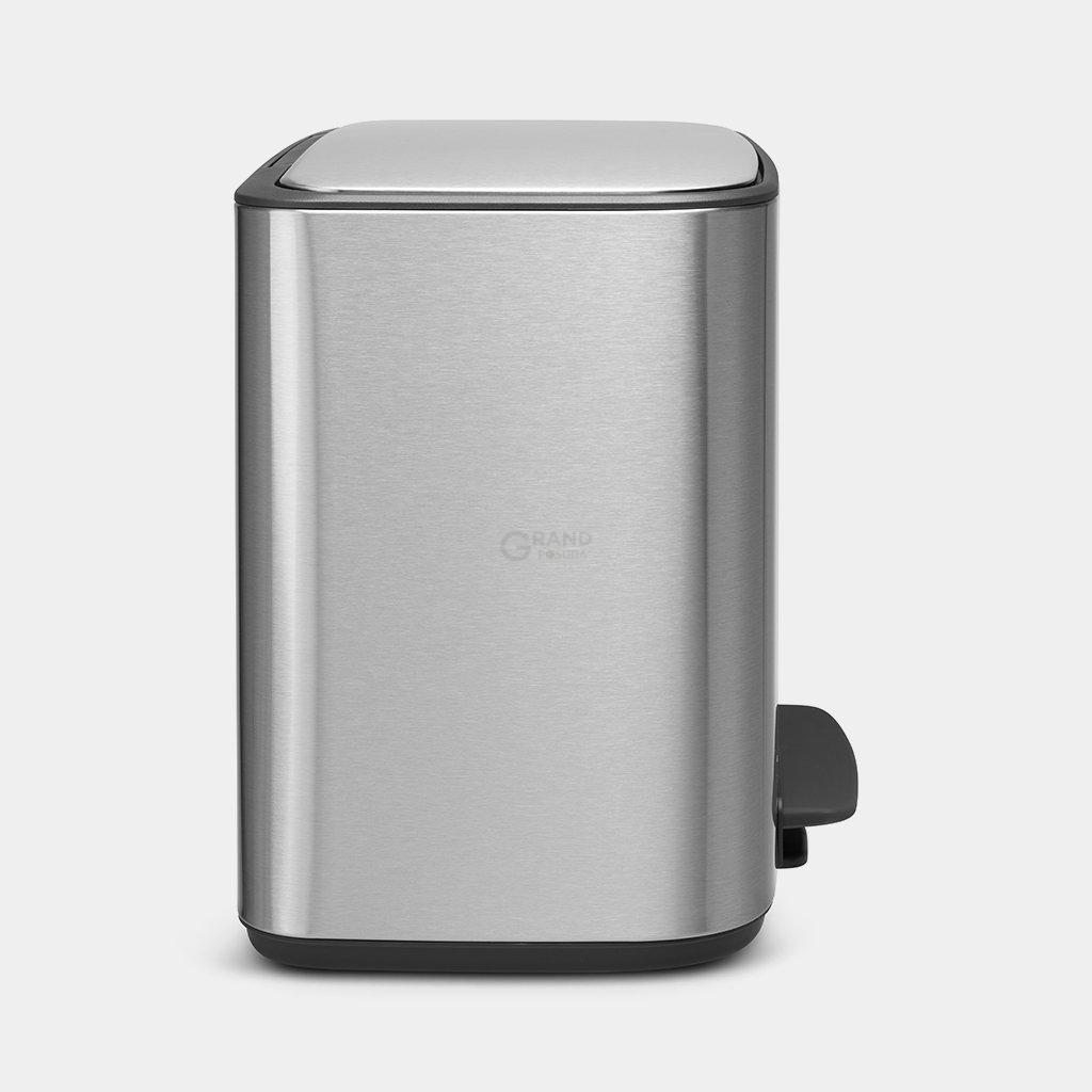Brabantia Мусорный бак с педалью, 36 л стальной матовый Pedal Bin Bo | https://grandposuda.com.ua