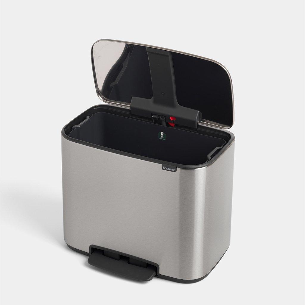 Brabantia Мусорный бак с педалью, 36 л стальной матовый Pedal Bin Bo | https://grandposuda.com.ua
