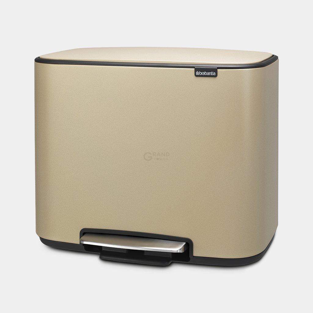 Brabantia Мусорный бак с педалью, 36 л золотой Pedal Bin Bo | https://grandposuda.com.ua