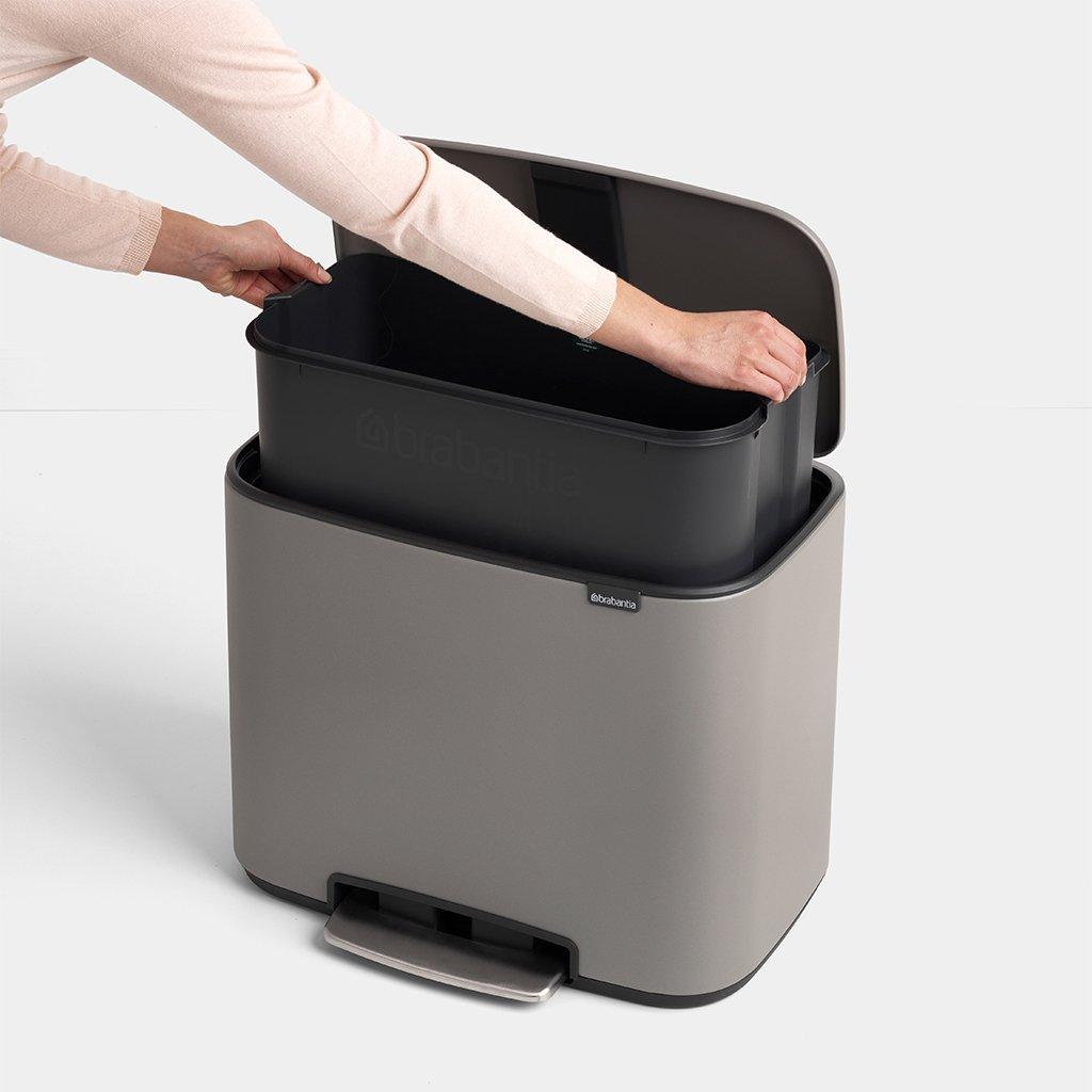 Brabantia Сміттєвий бак з педаллю, 36 л сірий Pedal Bin Bo | https://grandposuda.com.ua