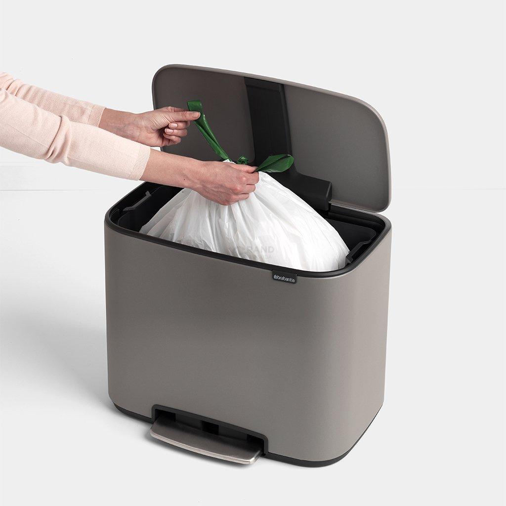 Brabantia Сміттєвий бак з педаллю, 36 л сірий Pedal Bin Bo | https://grandposuda.com.ua