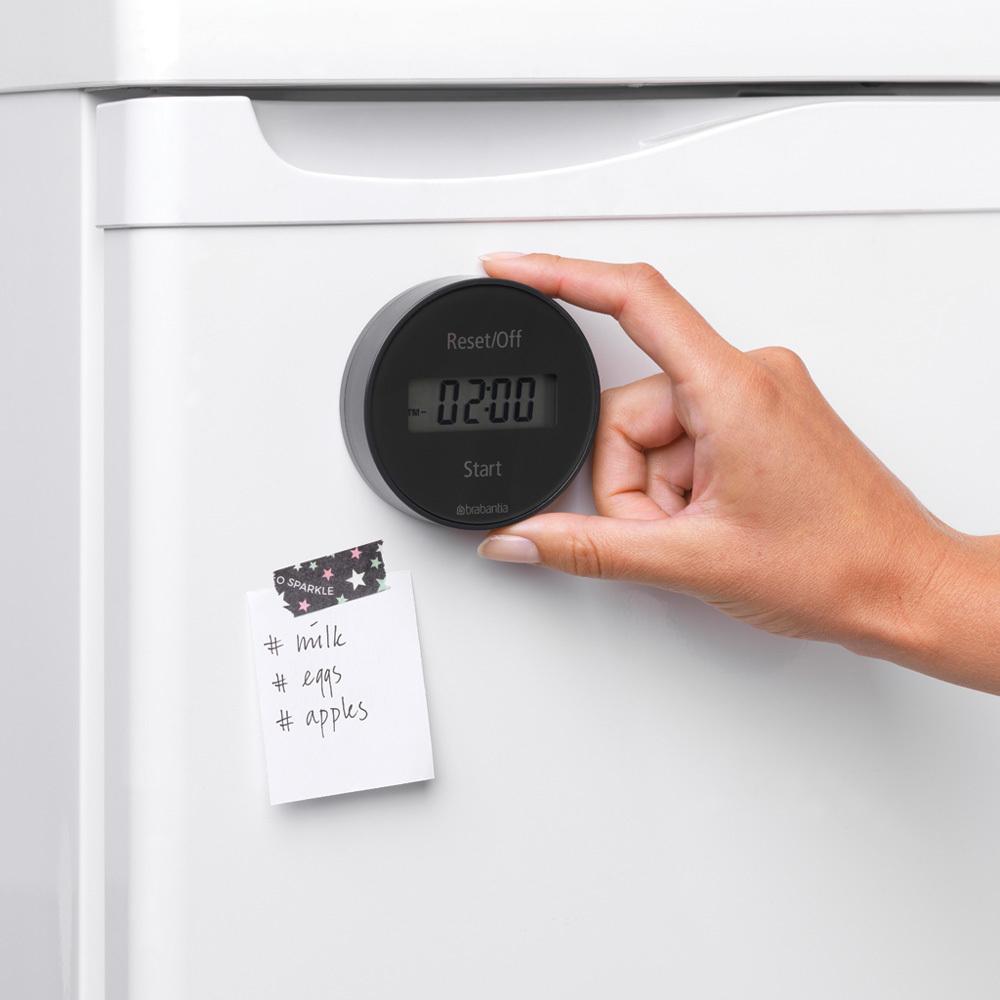 Brabantia Таймер кухонний 7,6х7,6х2,5 см темно-сірий Tasty Colours Plus | https://grandposuda.com.ua