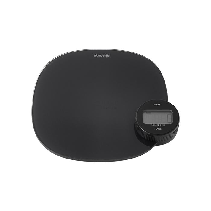 Brabantia Весы кухонные цифровые без батареек 4,5х20х20 см темно-серые Tasty Colours Plus | https://grandposuda.com.ua