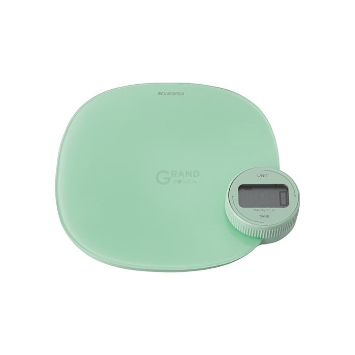 Brabantia Весы кухонные цифровые без батареек 4,5х20х20 см мятные Tasty Colours Plus | https://grandposuda.com.ua
