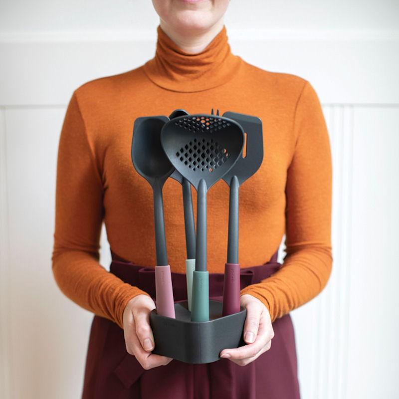 Brabantia Набор кухонных аксессуаров с подставкой 5 предметов Tasty Colours Plus | https://grandposuda.com.ua