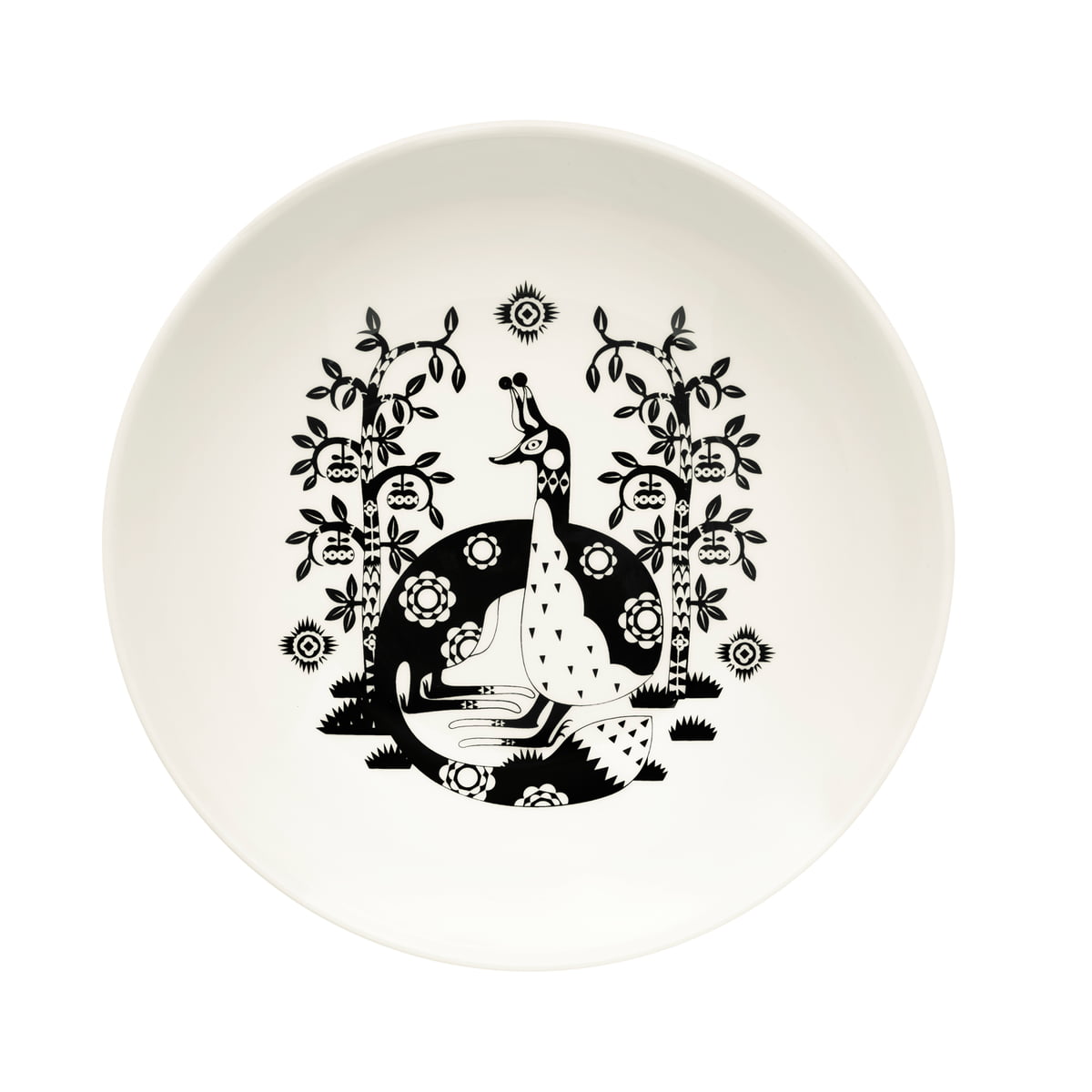 Iittala Тарелка Ø 22 см бело-черная Taika | https://grandposuda.com.ua