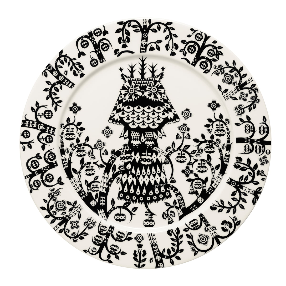 Iittala Тарелка Ø 27 см бело-черная Taika | https://grandposuda.com.ua