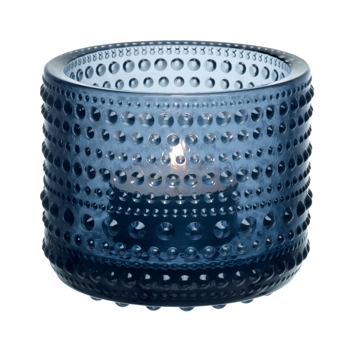 Iittala Підсвічник 6,4х7,7 см темно-синій Kastehelmi | https://grandposuda.com.ua