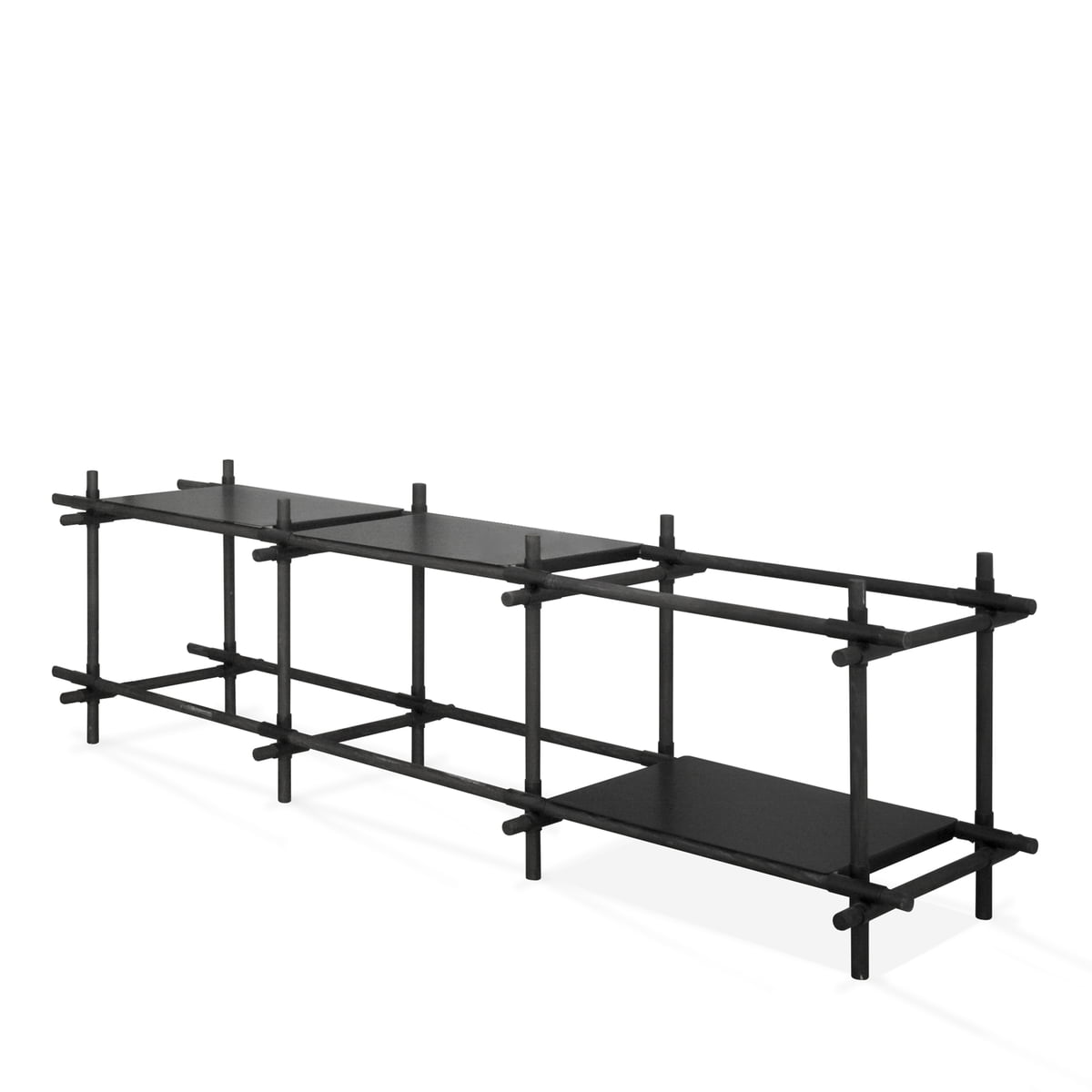 Модульна стелажна система 58x50,1x195,4 см чорна / темний ясен дуб Stick System Menu | https://grandposuda.com.ua