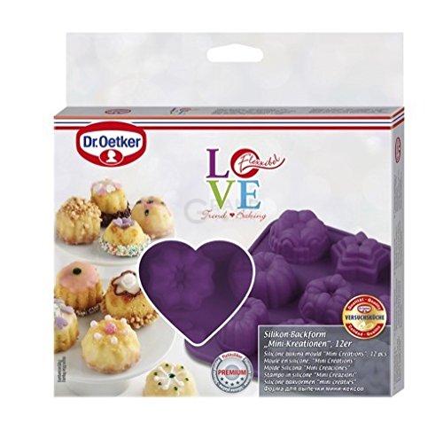 Dr. Oetker Форма для випікання силіконова на 12 кексів Flexxibel Love | https://grandposuda.com.ua