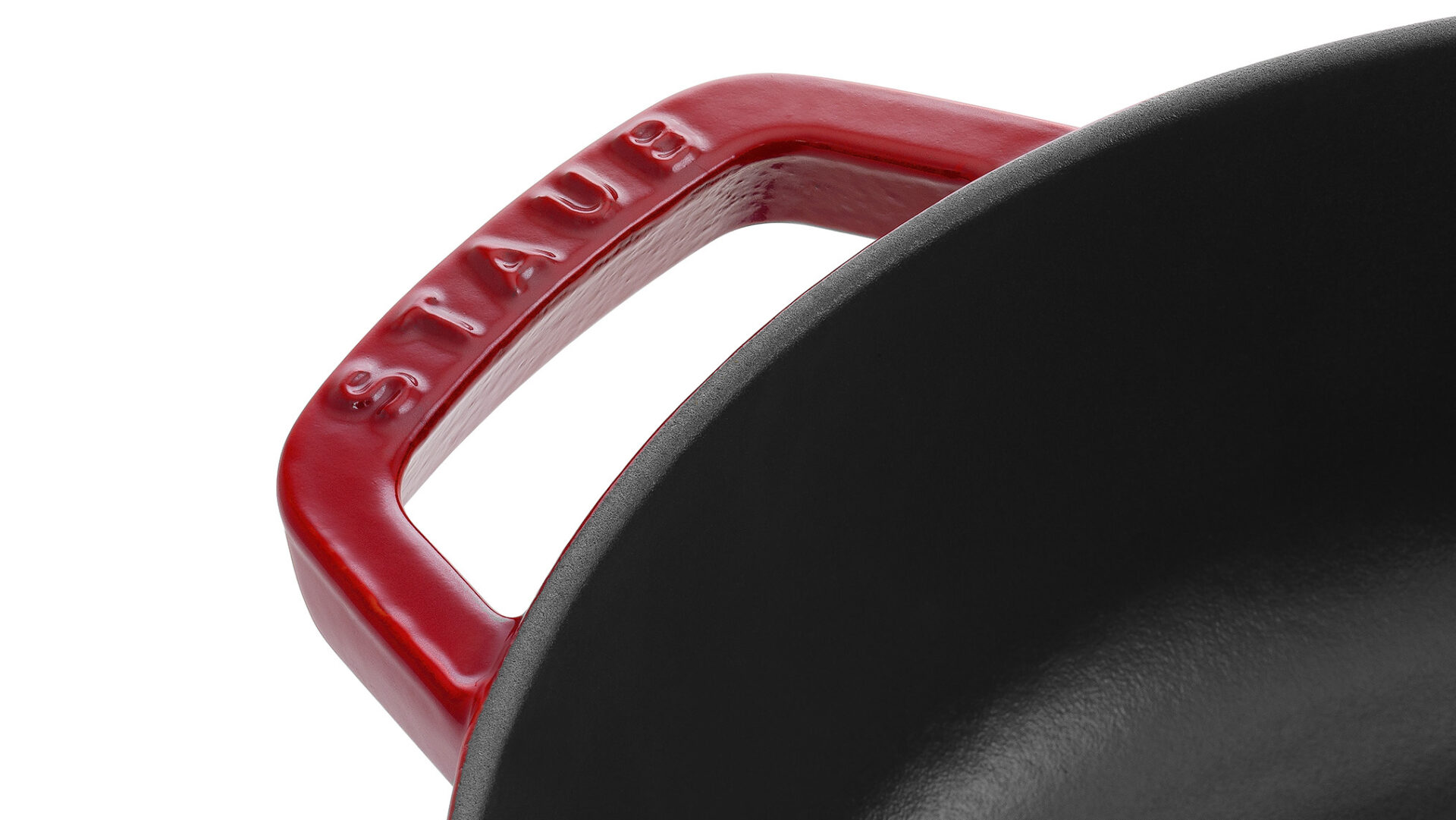 Staub Сотейник Чистер з чавунною кришкою 24 см, вишневий | https://grandposuda.com.ua