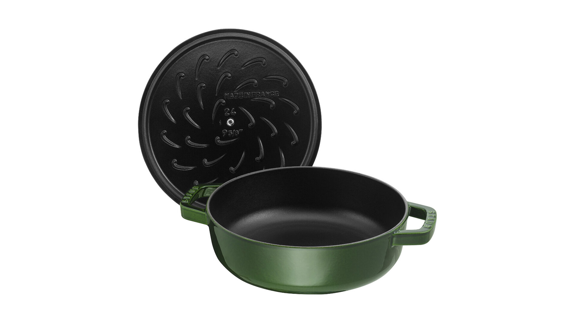 Staub Сотейник Чистер з чавунною кришкою 28 см, базилік | https://grandposuda.com.ua