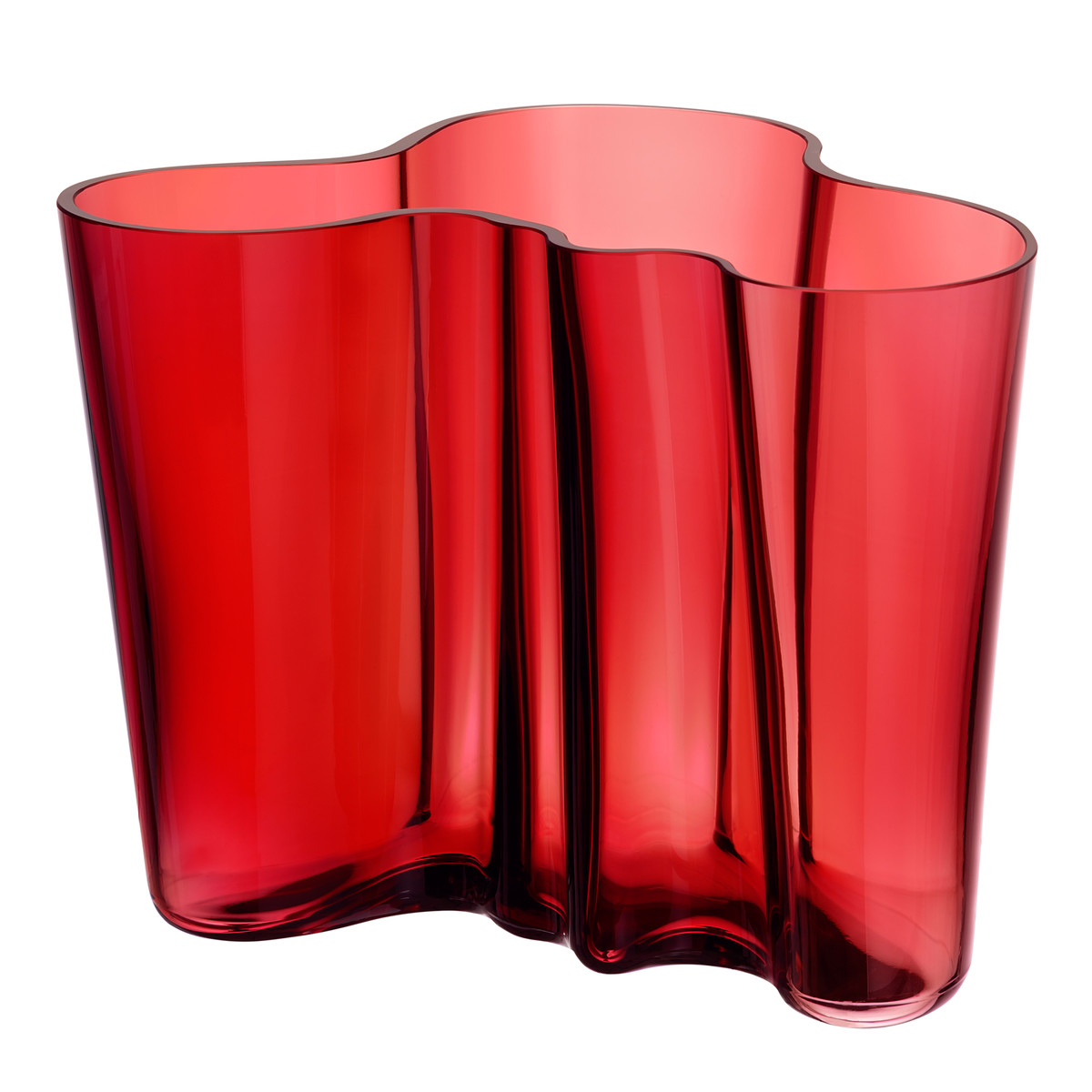 Iittala Ваза 16х19х20 см червона Aalto | https://grandposuda.com.ua