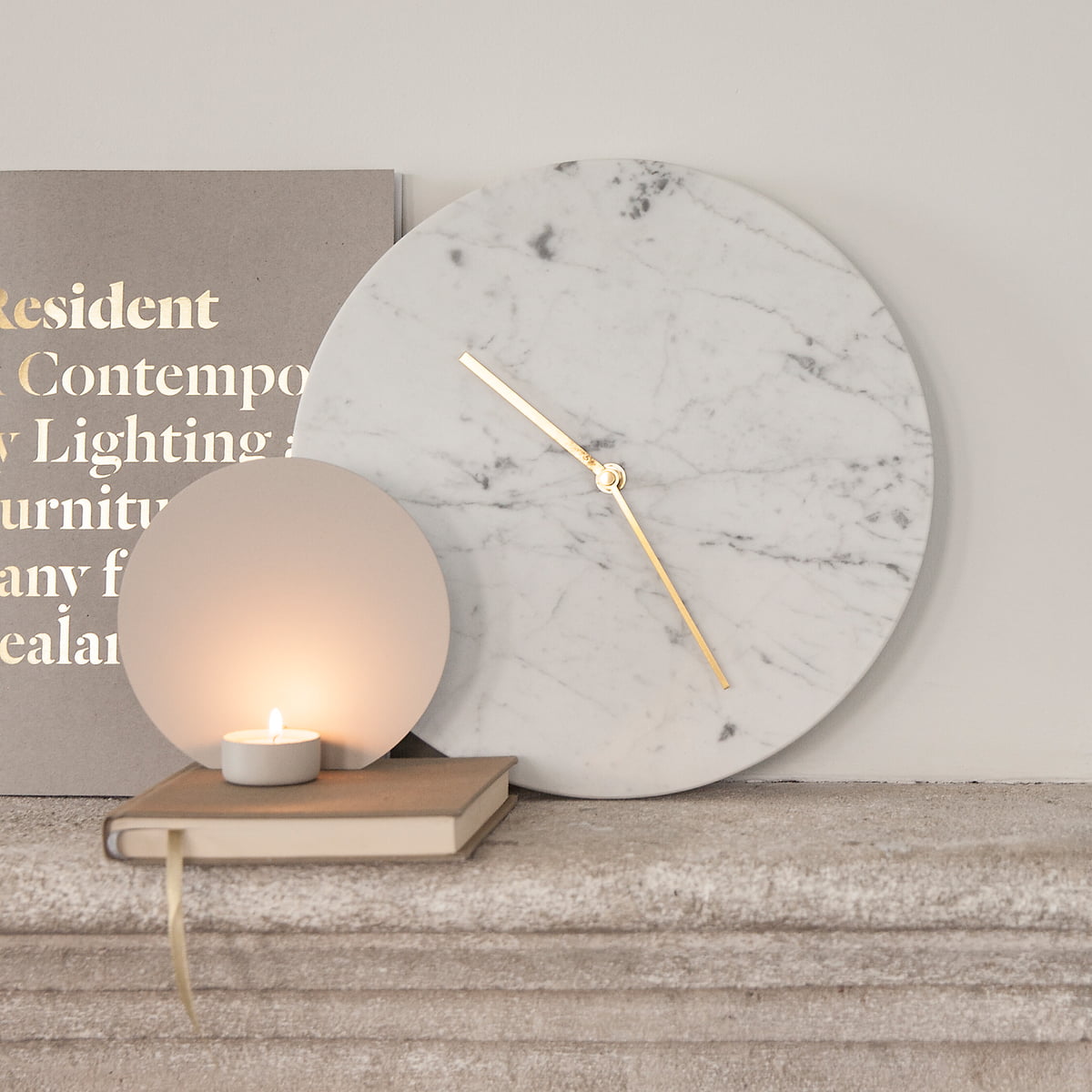 Годинники 30x10x30x30 см чорні Marble Menu | https://grandposuda.com.ua