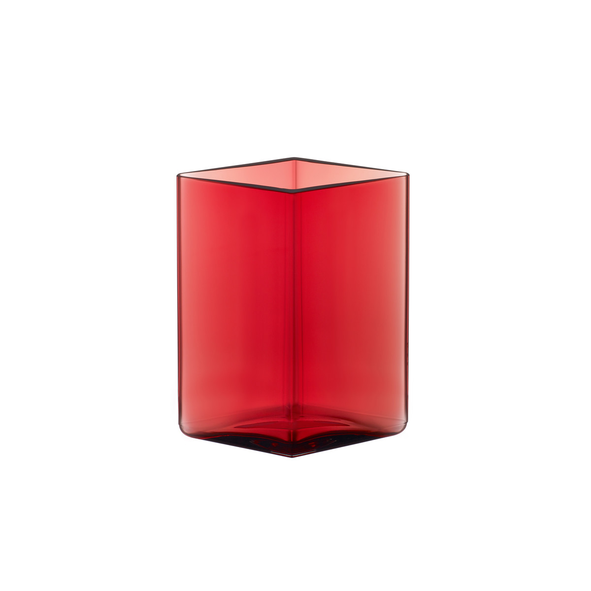 Iittala Ваза 14х11,5х11,5 см червона Ruutu | https://grandposuda.com.ua