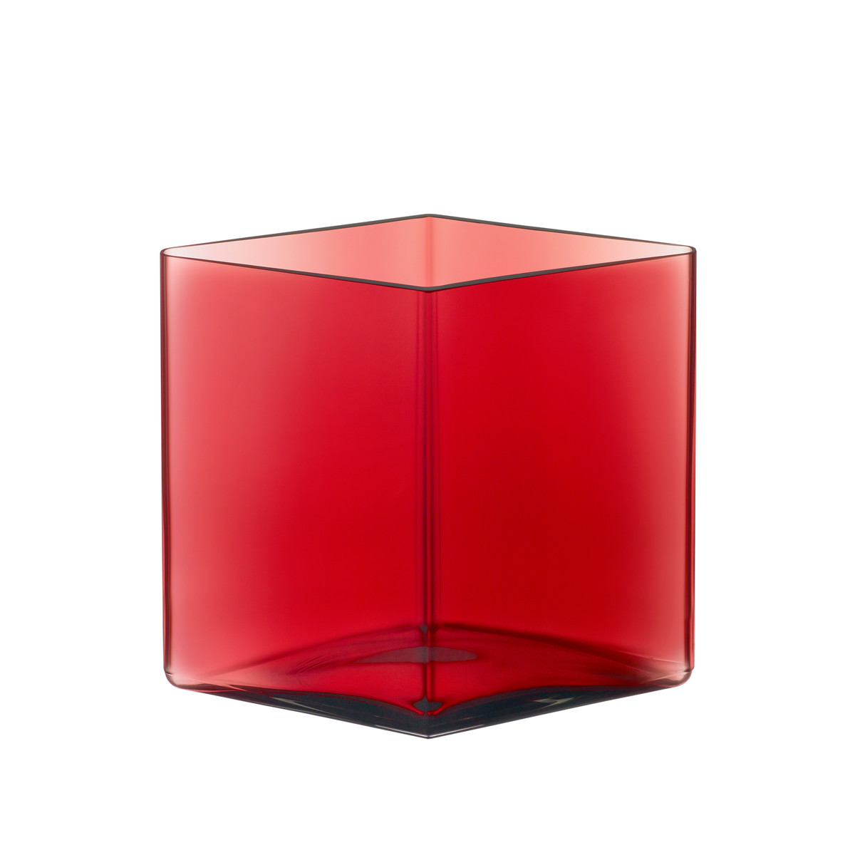 Iittala Ваза 18х20,5х20,5 см червона Ruutu | https://grandposuda.com.ua