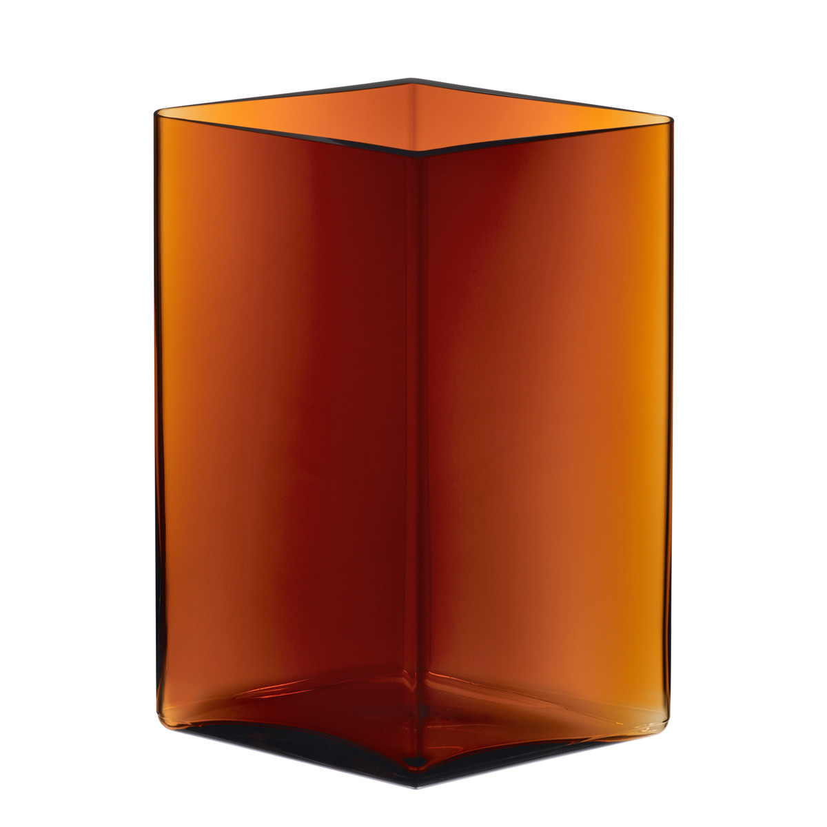 Iittala Ваза 27х20,5х20,5 см бурштинова Ruutu | https://grandposuda.com.ua