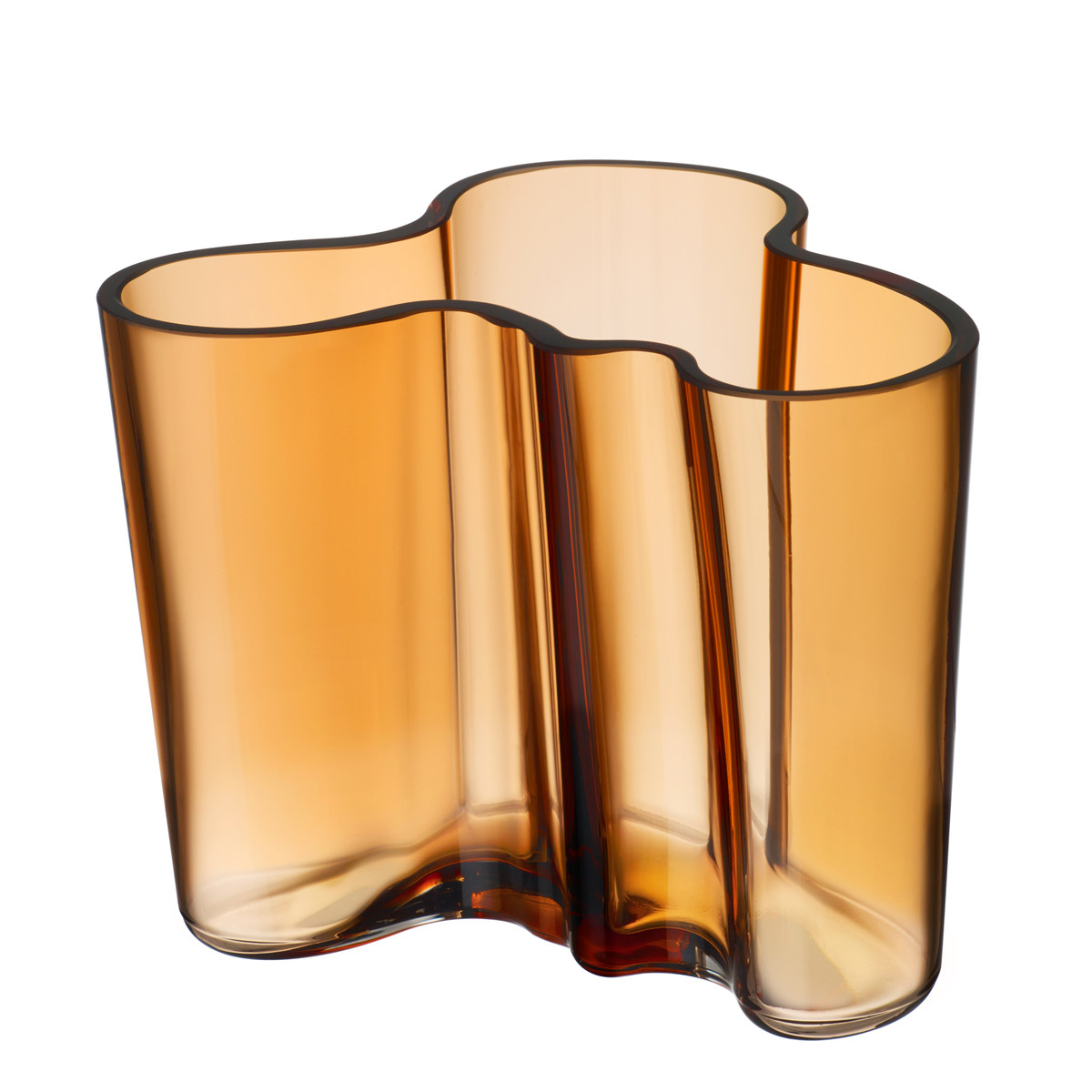 Iittala Ваза 12х15х12,5 см бурштинова Aalto | https://grandposuda.com.ua