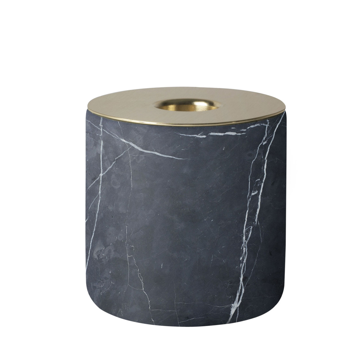 Підсвічник 9x8x8x8 см чорний мармур / мідний Chunk of Marble Menu | https://grandposuda.com.ua