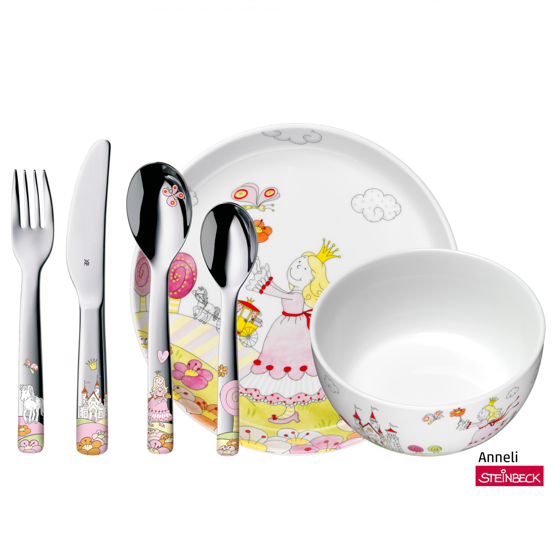 WMF Набір дитячого посуду 6 предметів Prinzessin Anneli | https://grandposuda.com.ua