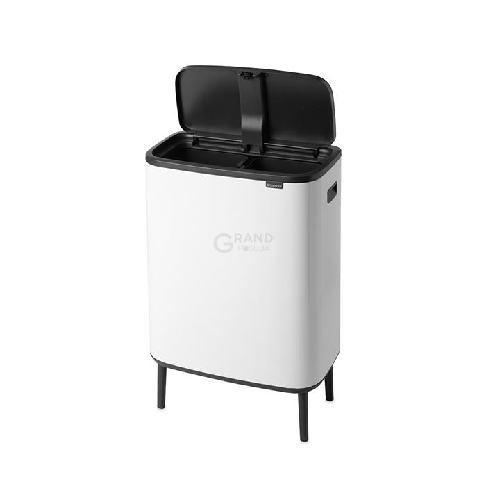 Brabantia Сміттєвий бак з ніжками 2х30 л білий Bo Touch Bin | https://grandposuda.com.ua