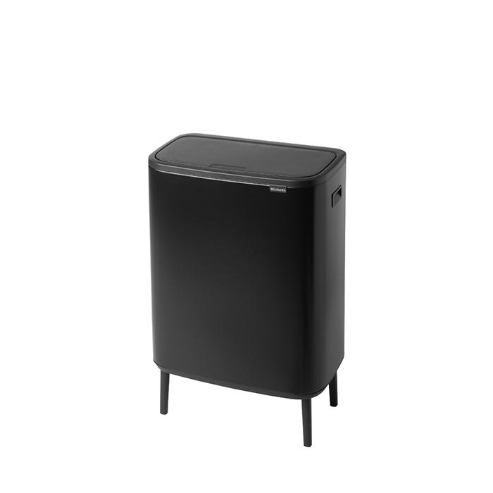 Brabantia Сміттєвий бак з ніжками 2х30 л чорний матовий Bo Touch Bin | https://grandposuda.com.ua
