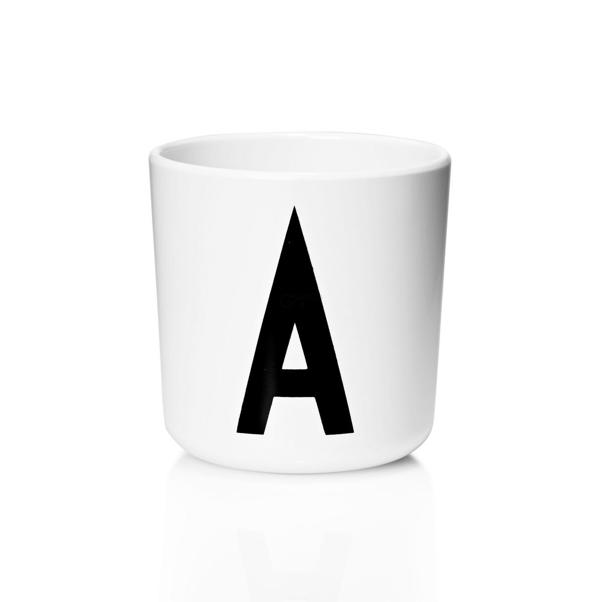 Design Letters Чашка A 7,5x7 см черно-белая Melamin Becher | https://grandposuda.com.ua
