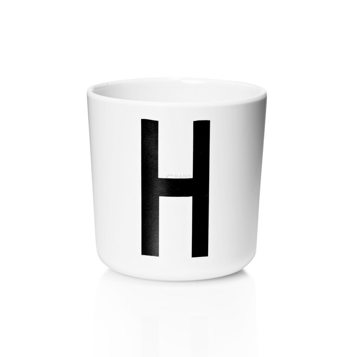 Design Letters Чашка H 7,5x7 см чорно-біла Melamin Becher | https://grandposuda.com.ua